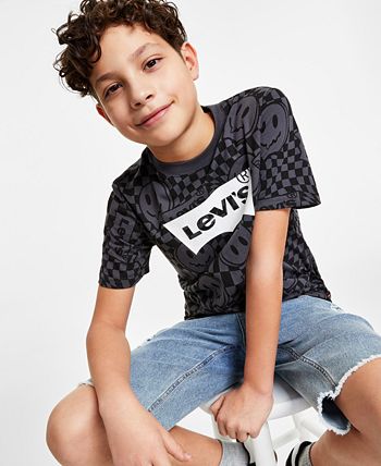 Levi's Big Boys Checkered Smiley Short Sleeve T-Shirt - Macy's