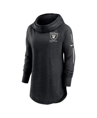 Women's Black Las Vegas Raiders Minimal Statement Raglan Funnel Neck Pullover Hoodie