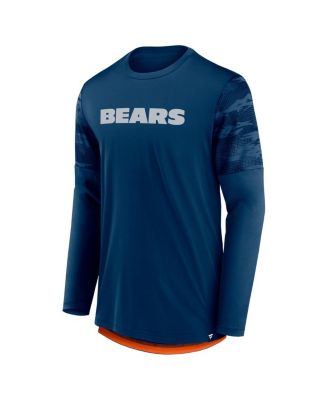 Men's Navy, Orange Chicago Bears Square Off Long Sleeve T-shirt