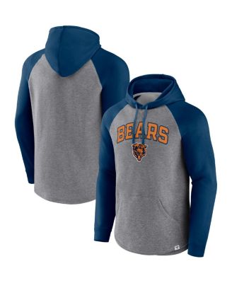 Men's Heathered Gray, Navy Chicago Bears By Design Raglan Pullover Hoodie
