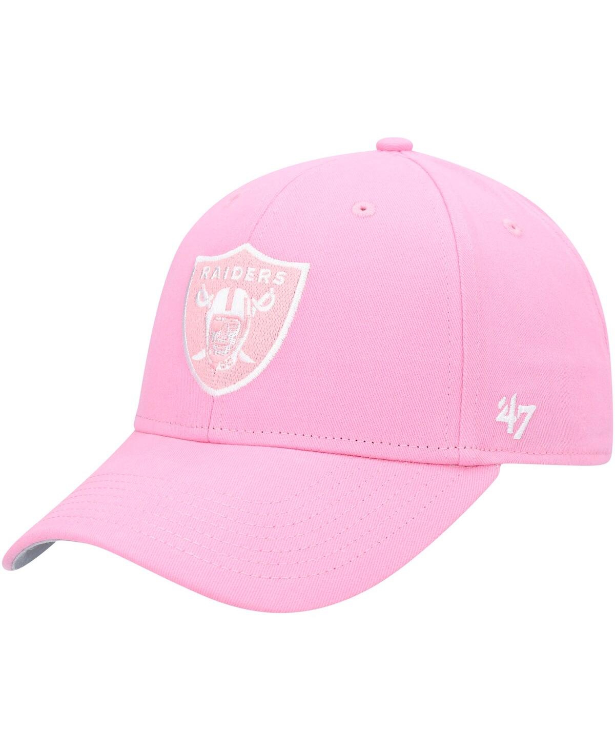 47 Brand Kids' Big Girls ' Pink Las Vegas Raiders Rose Mvp Adjustable Hat