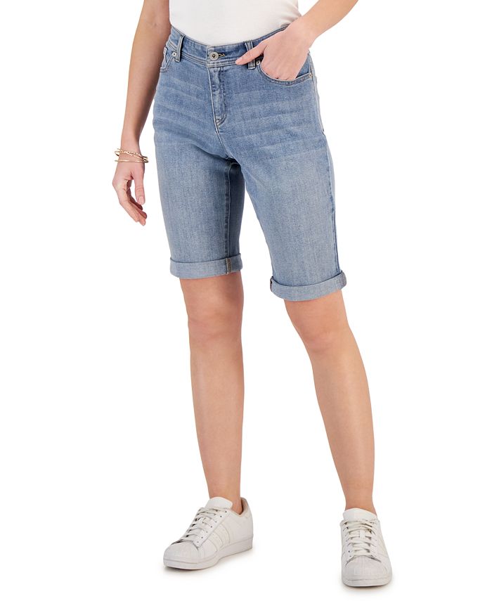 I.N.C. International Concepts Women's MidRise Denim Bermuda Shorts