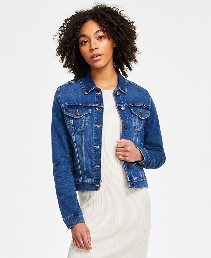Calvin Klein Jeans Women's Denim Trucker Jacket u0026 Reviews - Jackets u0026 Vests  - Juniors - Macy's jeans jacket calvin klein