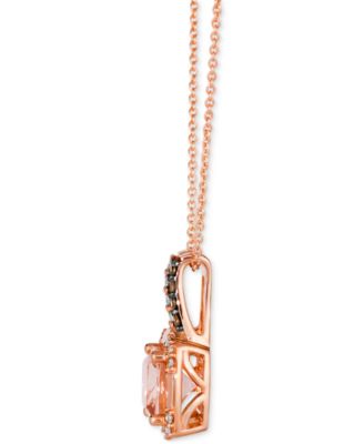Peach Morganite (1-1/4 ct. t.w.) & Diamond (1/4 ct. t.w.) Pendant Necklace in 14k Rose Gold