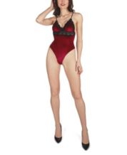 INC International Concepts Women's Sheer Lace Lingerie Bodysuit 100137475,  Created for Macy's - Macy's