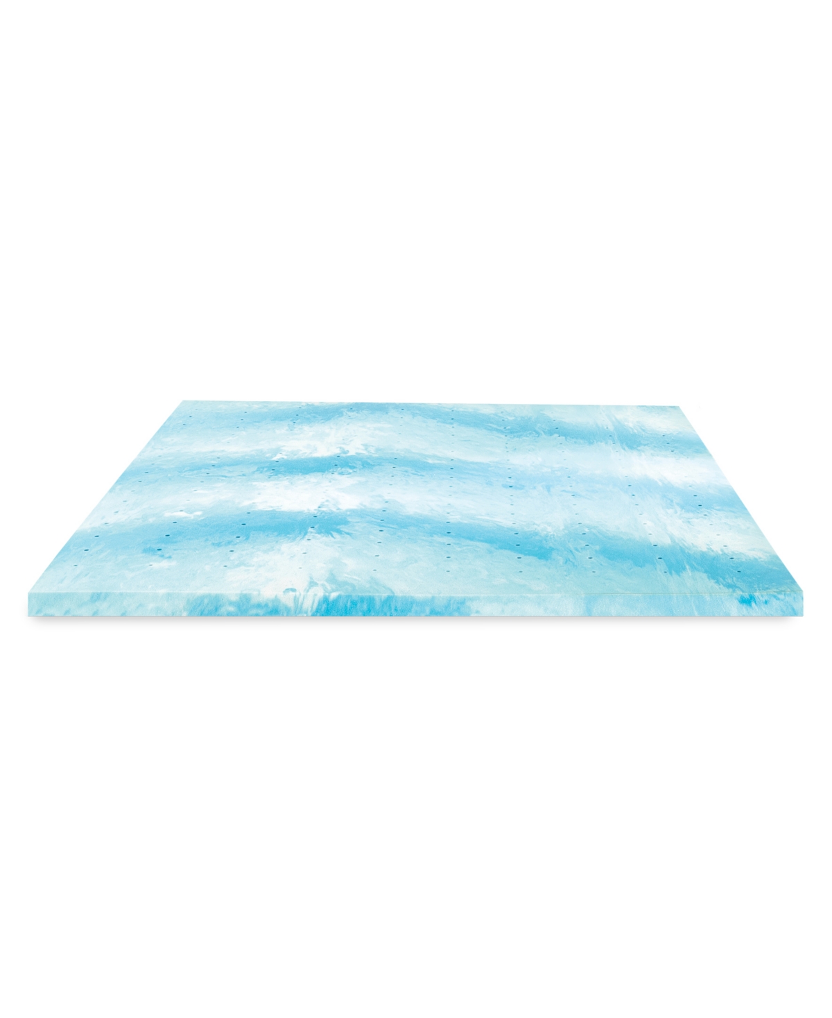 Prosleep Cooling Gel Swirl 3" Memory Foam Mattress Topper, King In White,blue
