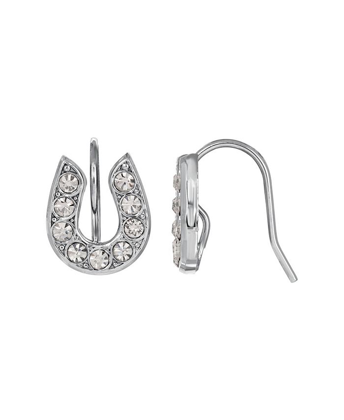 2028 Silver Tone Crystal Horseshoe Wire Earrings Macy's