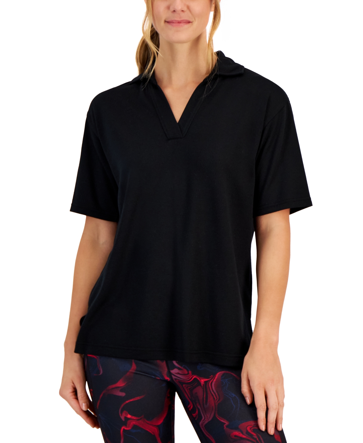 Women's V-Neck Short-Sleeve Pullover, Created for Macy's - Indigo Sea