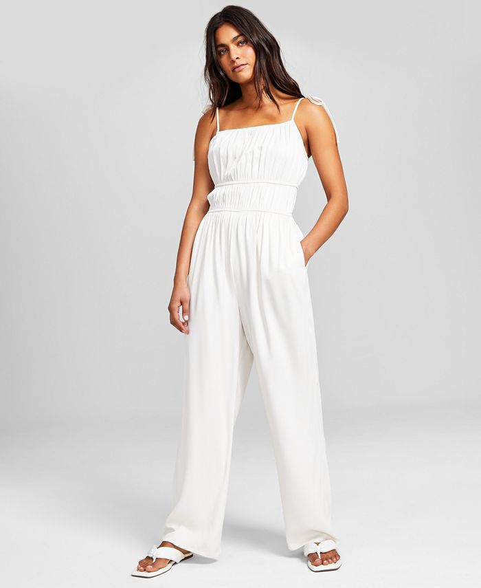 And Now This Women's Tie-Strap Square-Neck Jumpsuit - Macy's