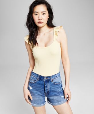 And Now This - Women's Cuffed High-Rise Jean Shorts