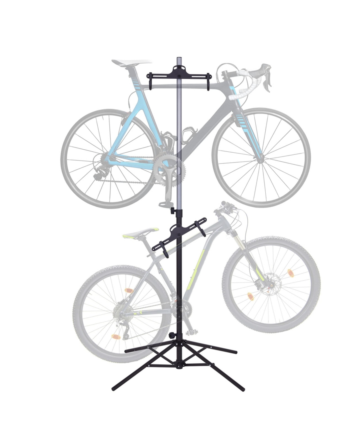 Adjustable Bike Rack, Freestanding & Foldable 2 Bike Hanger - Black