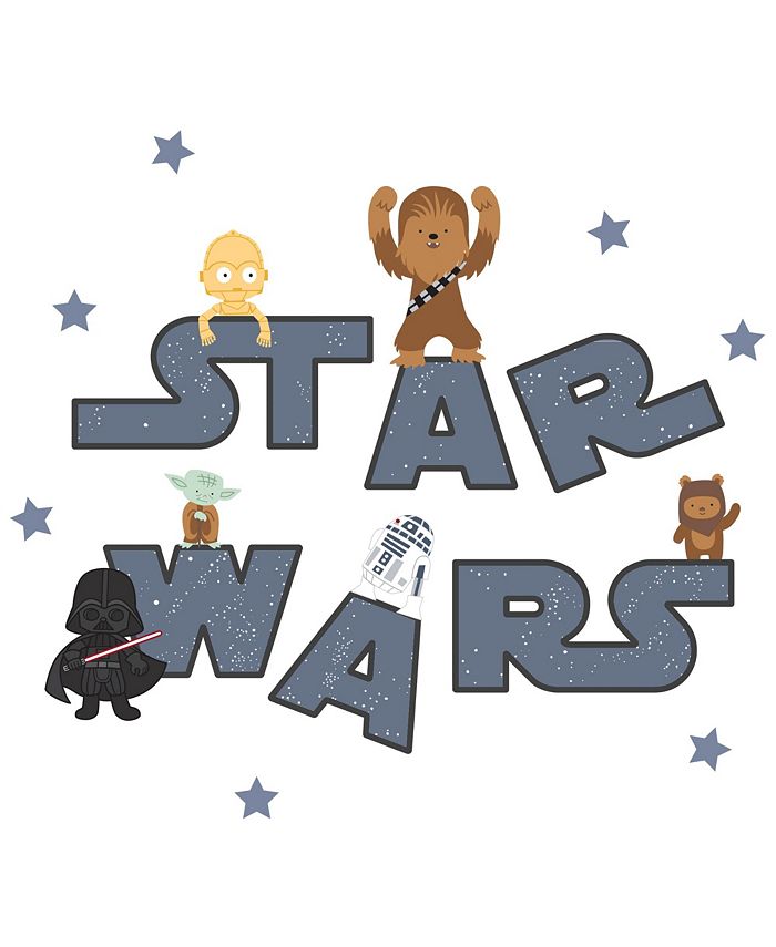 Lambs & Ivy Star Wars Logo Wall Decals w/ Yoda/R2D2/Darth Vader and