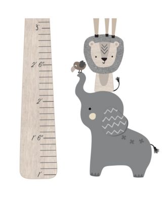 Jungle Safari Tree with Animals Kids Growth Chart Wall Decals