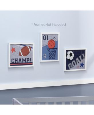 Baby Sports 3 Piece Unframed Nursery/Child Wall Art 11” X 14”