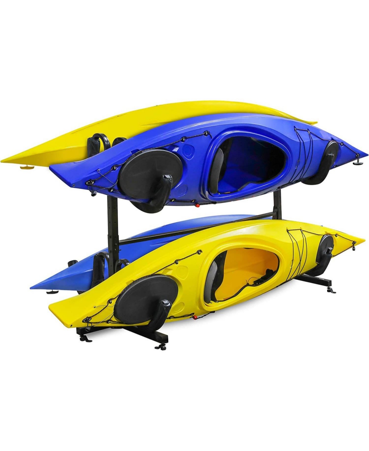 Kayak Storage Rack, Freestanding Kayak Rack, Storage for 4 Kayak - Black
