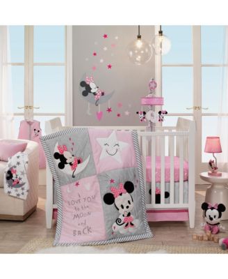 Lambs & Ivy Disney Baby Minnie Mouse Pink/Gray Celestial Wall Decals By ...