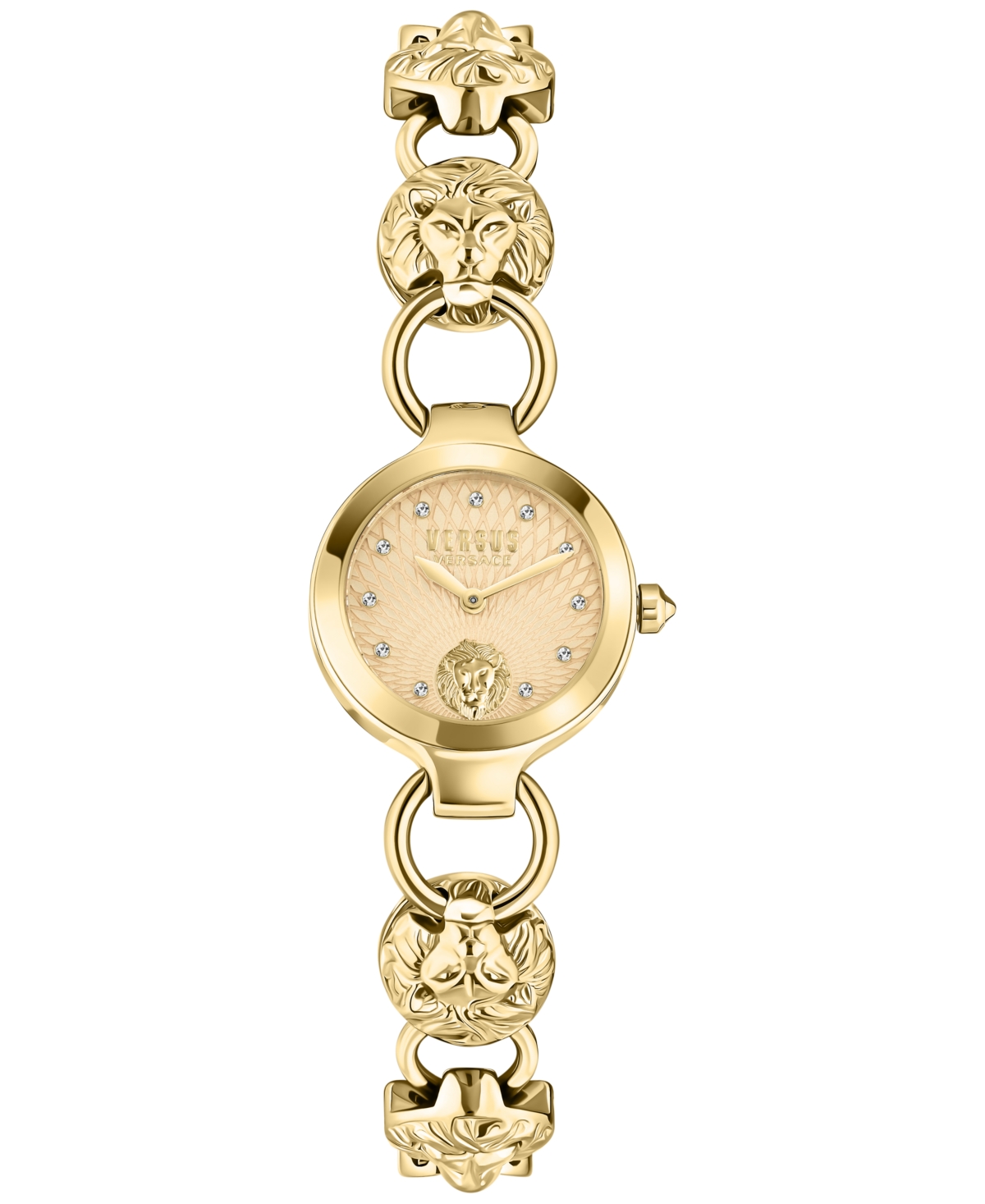 Shop Versus Women's Broadwood Lion Link Stainless Steel Bracelet Watch 26mm In Gold