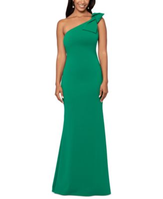 Betsy & Adam Women's Bow-Embellished One-Shoulder Sleeveless Gown - Macy's