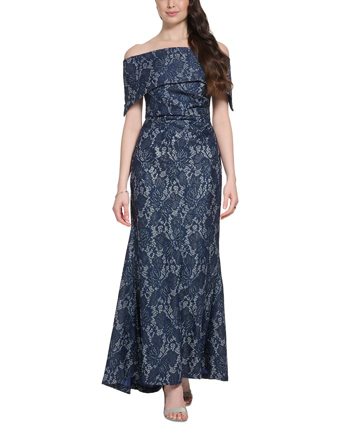 Vince camuto sequin lace evening dress shop