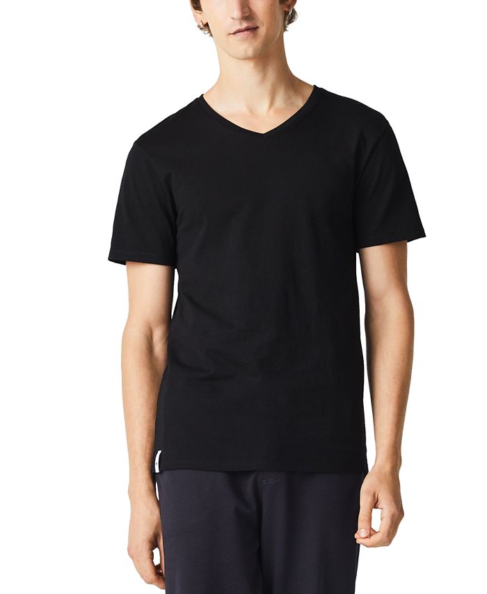 Lacoste Men's V-Neck Lounge Slim Fit Undershirt Set, 3-Piece - Macy's