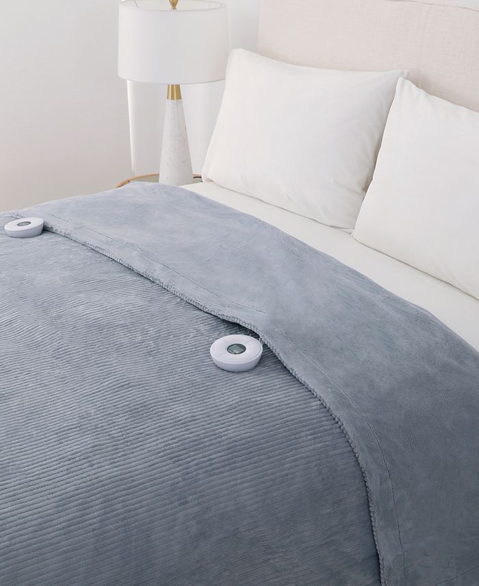 Berkshire Corduroy Striped Texture Electric Blanket, Twin Macy