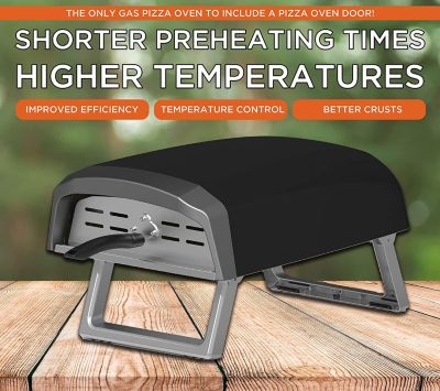 Propane Gas Pizza Oven with Dual Burner System includes Baffle Door, Peel, 12" Stone, Cutter, and Cover