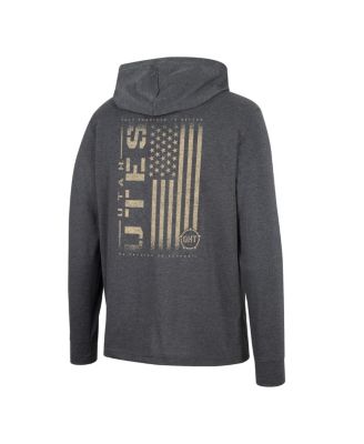 Men's Charcoal Utah Utes Team OHT Military-Inspired Appreciation Hoodie Long Sleeve T-shirt