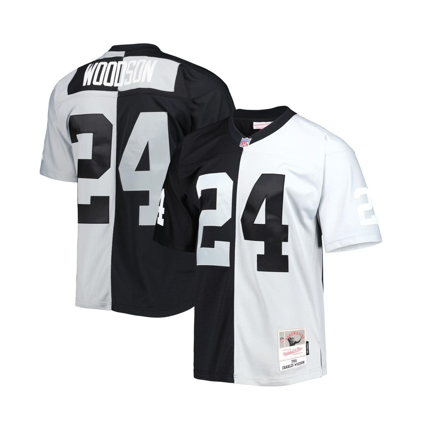 Мужское джерси Mitchell & Ness Charles Woodson Las Vegas Raiders 1998 Split Legacy, Black — фото 4