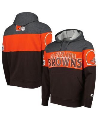 Men's Cleveland Browns Starter Brown/Orange Logo Extreme Full-Zip Hoodie