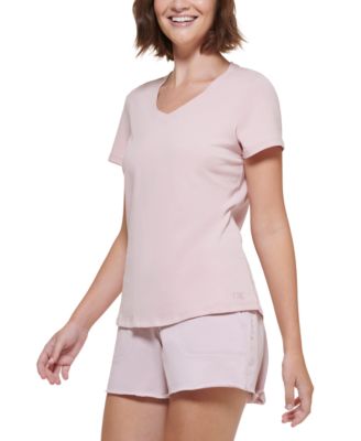 Embroidered V-Neck Logo T-Shirt