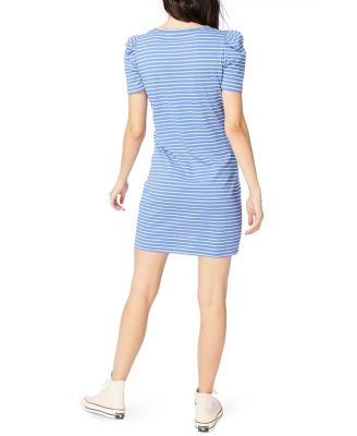 Women's Short Sleeve Thin Classic Stripe Knit Dress