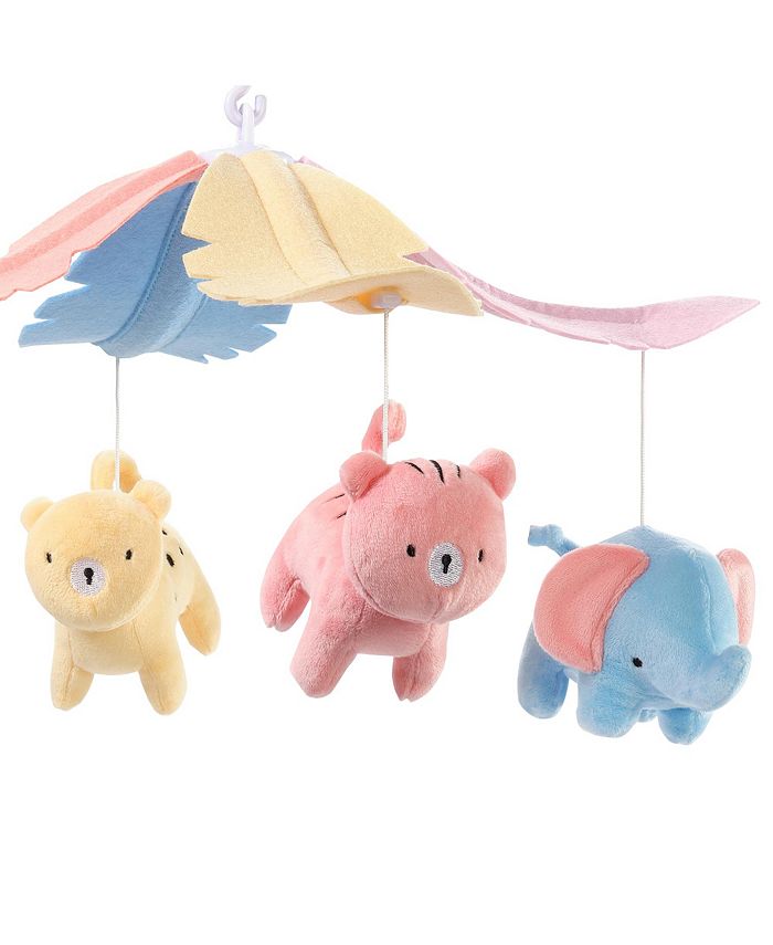 Lambs & Ivy Snuggle Jungle Pastel Safari Musical Baby Crib Mobile