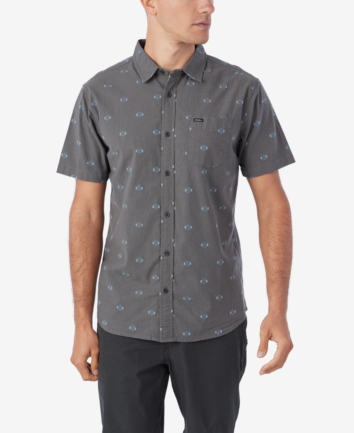 O'neill Quiver Stretch Dobby Button-up Shirt In Graphite