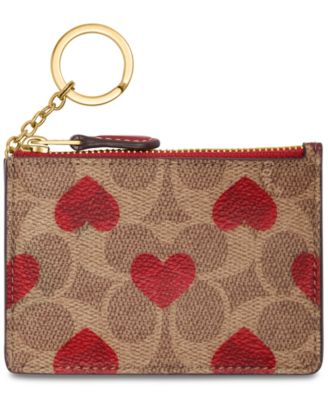 COACH - Signature Heart Coated Canvas Skinny Card Case
