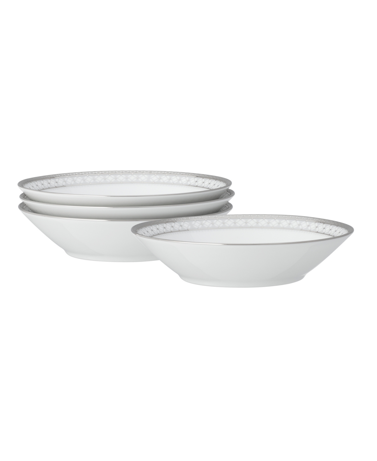 Noritake Rochester Platinum Set Of 4 Fruit Bowls, Service For 4 In White