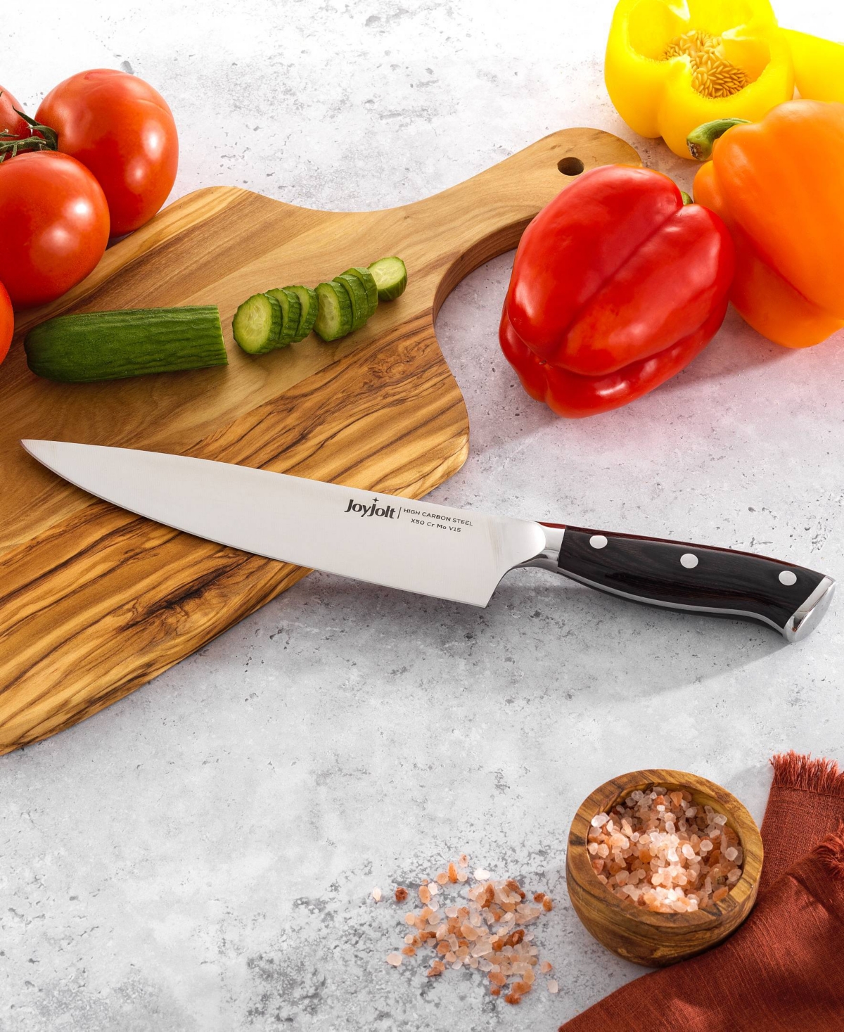 Shop Joyjolt 8"  Chef Knife High Carbon Steel Kitchen Knife In Silver