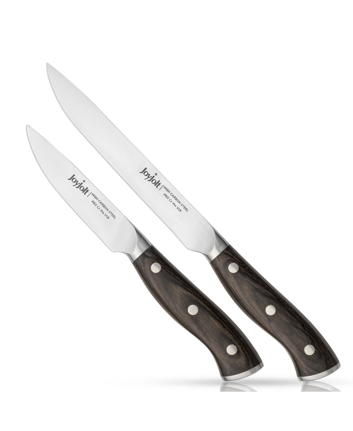 Joyjolt 2 Piece Utility Knife High Carbon Steel Kitchen Knife Set In Black