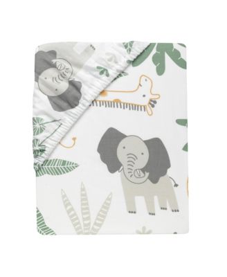 Baby Jungle Friends 100% Cotton Safari Animals Fitted Crib Sheet
