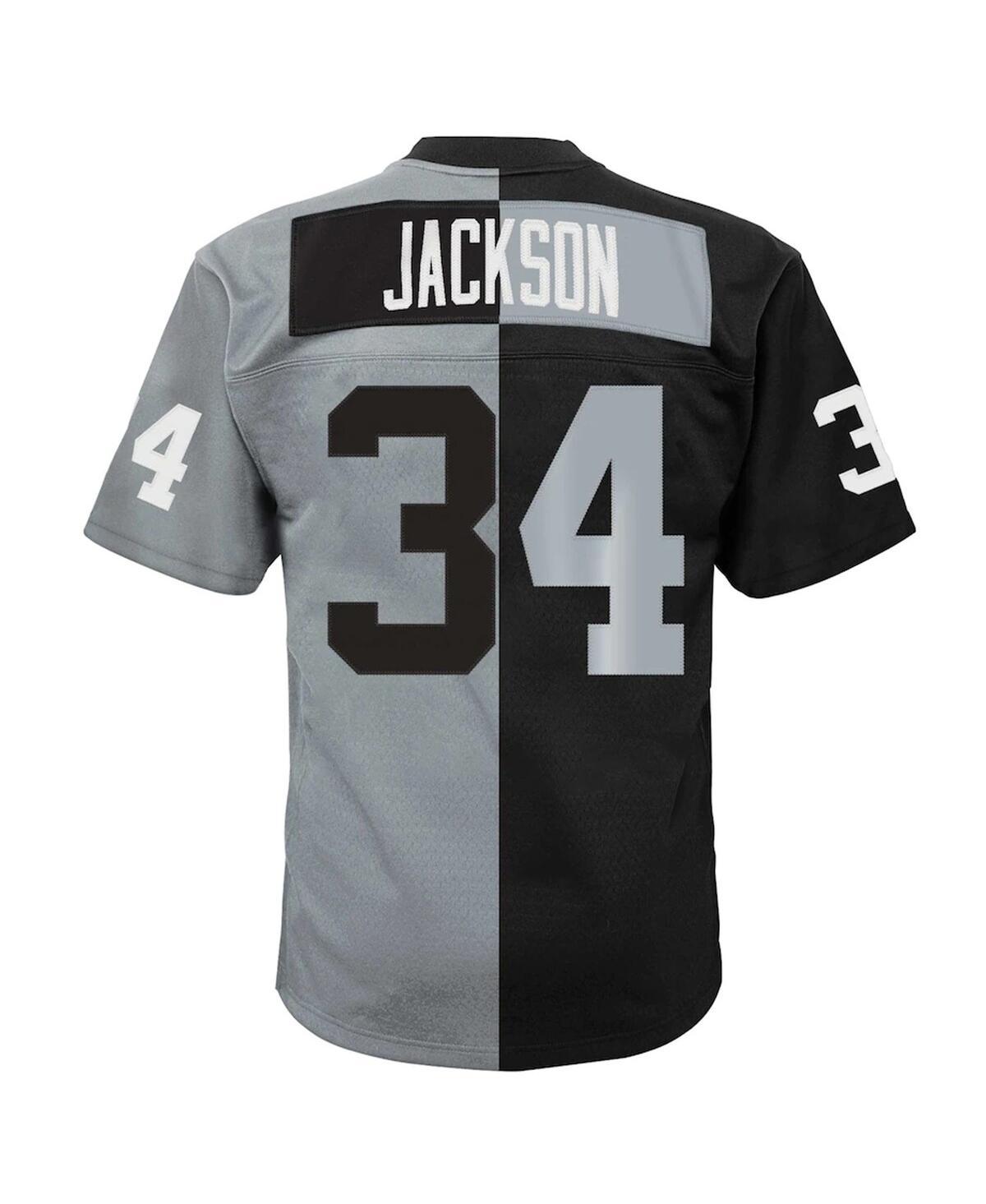 Men's Mitchell & Ness Bo Jackson Silver Las Vegas Raiders Big and Tall Split Legacy Retired Player Replica Jersey - Silver