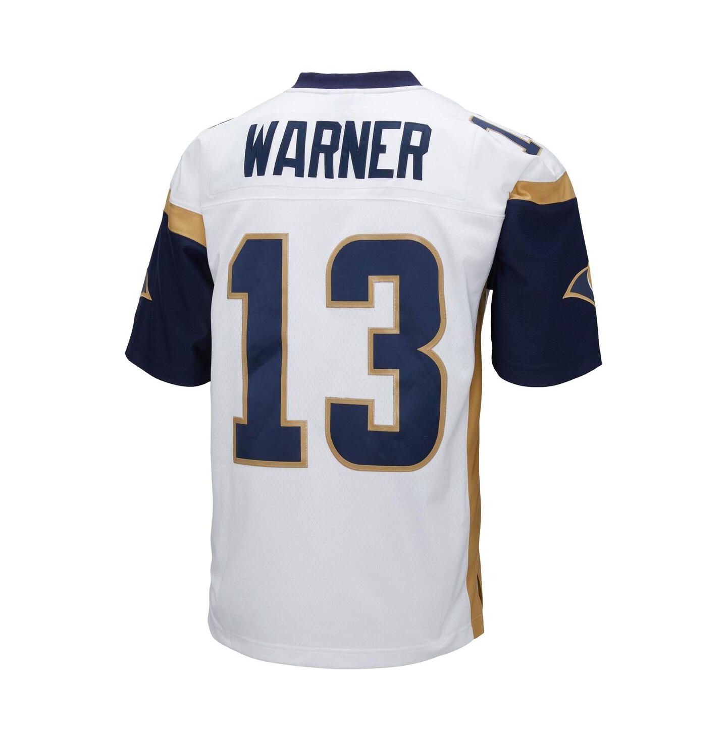 Мужской топ Mitchell & Ness Kurt Warner White Los Angeles Rams Big and Tall 2001 Retired Player Replica Jersey — фото 2