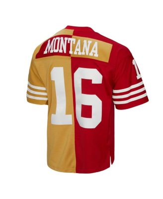 Men's Joe Montana Scarlet, Gold San Francisco 49ers 1990 Split Legacy Replica Jersey