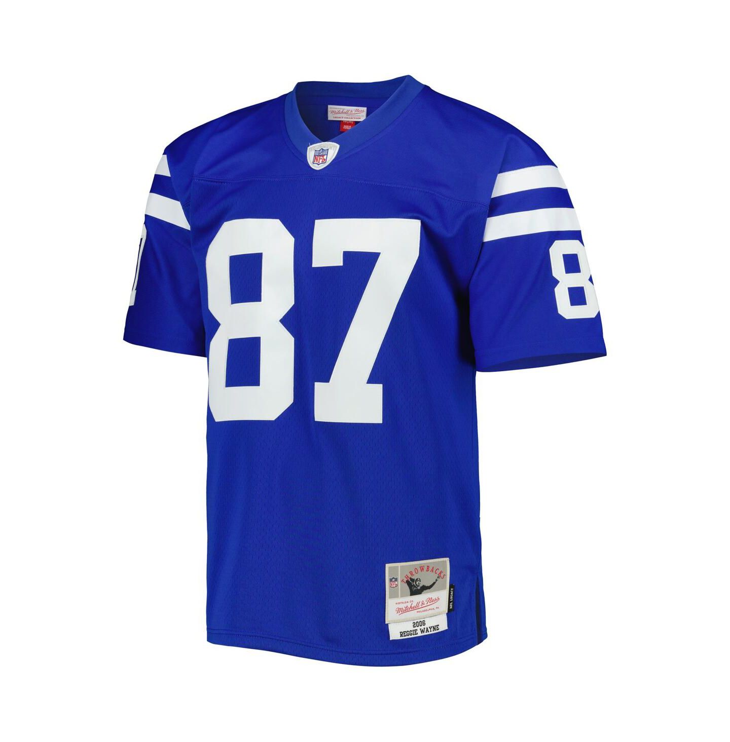 Мужской топ Mitchell & Ness Reggie Wayne Royal Indianapolis Colts 2006 Legacy Replica Jersey — фото 3