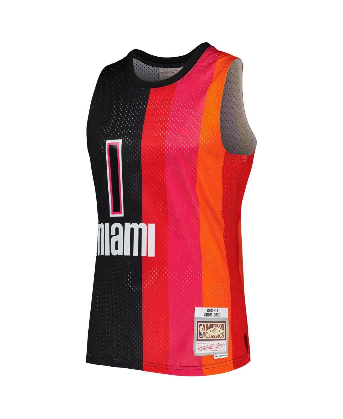 Men's Mitchell & Ness Chris Bosh Red Miami Heat Hardwood Classics 2011-12 Split Swingman Jersey - Red