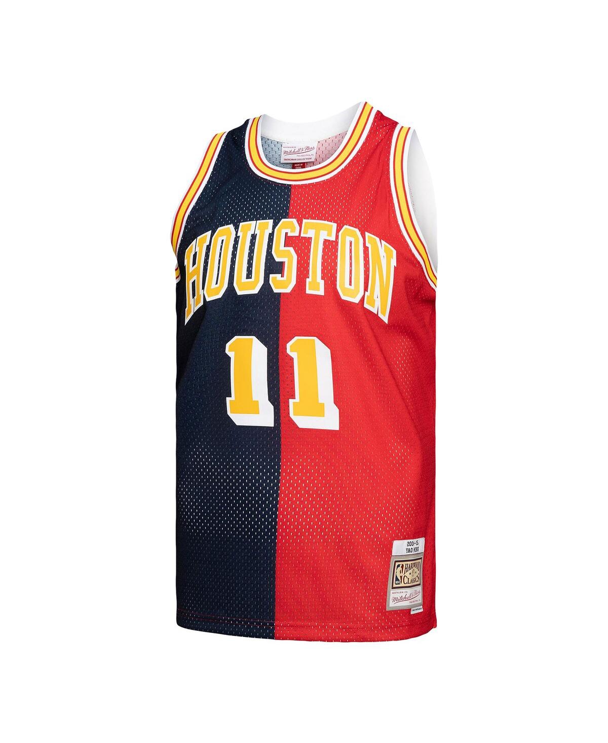 Men's Mitchell & Ness Yao Ming Red Houston Rockets Hardwood Classics 2004-05 Split Swingman Jersey - Red