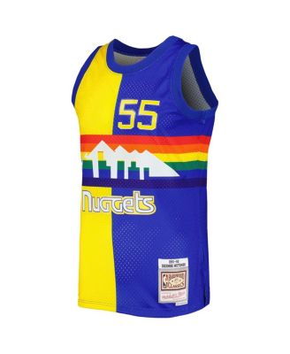 Men's Dikembe Mutombo Royal, Gold Denver Nuggets Hardwood Classics 1991-92 Split Swingman Jersey