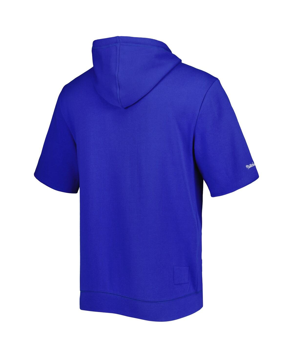 Mitchell & Ness Men's  Royal New England Patriots Washed Short Sleeve Pullover Hoodie In Royal