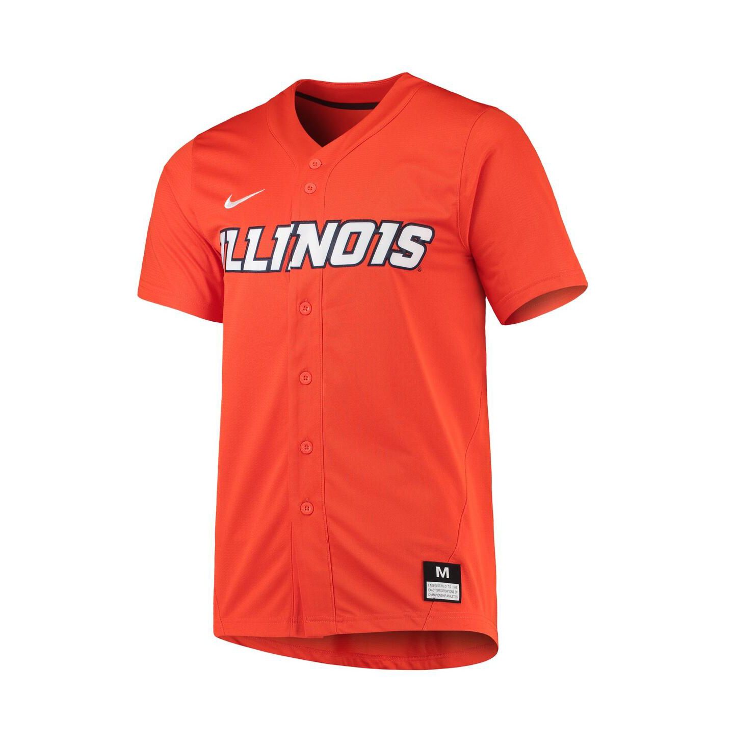 Мужской топ Nike Orange Illinois Fighting Illini Replica Baseball Jersey — фото 3