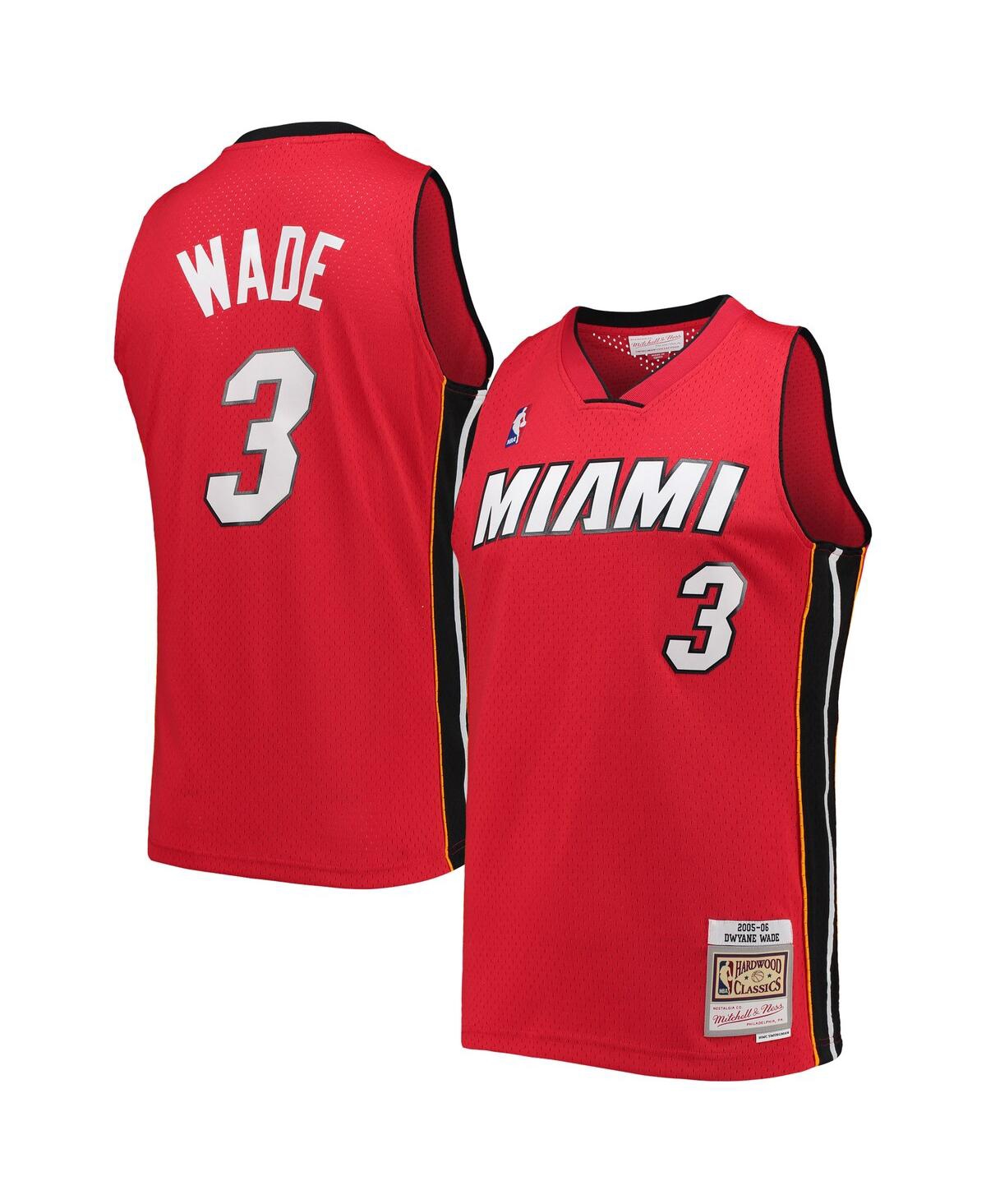 Men's Mitchell & Ness Dwyane WadeMiami Heat Big and Tall Hardwood Classics 2005-06 Swingman Jersey - Red