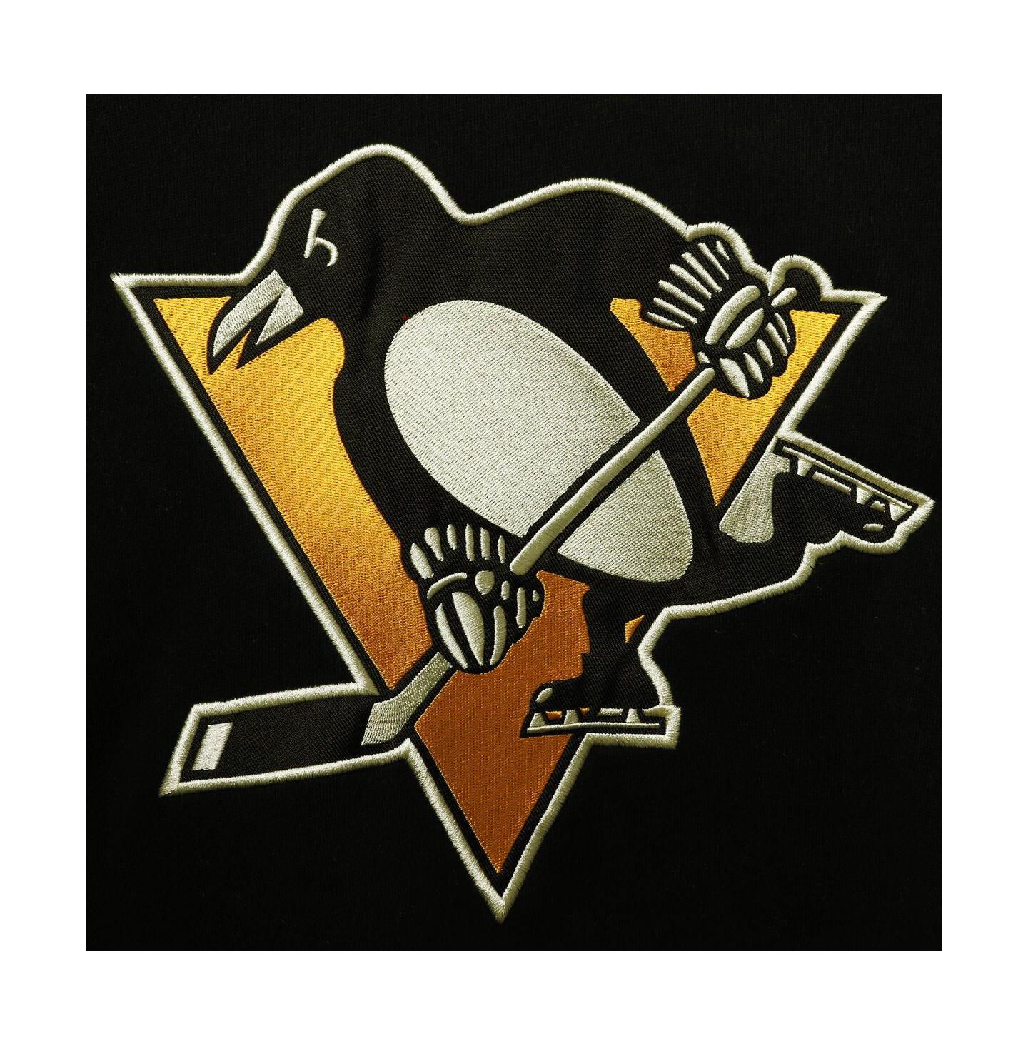 Мужское худи '47 Brand Mario Lemieux Black Pittsburgh Penguins Retired Player Name and Number Lacer Pullover — фото 2