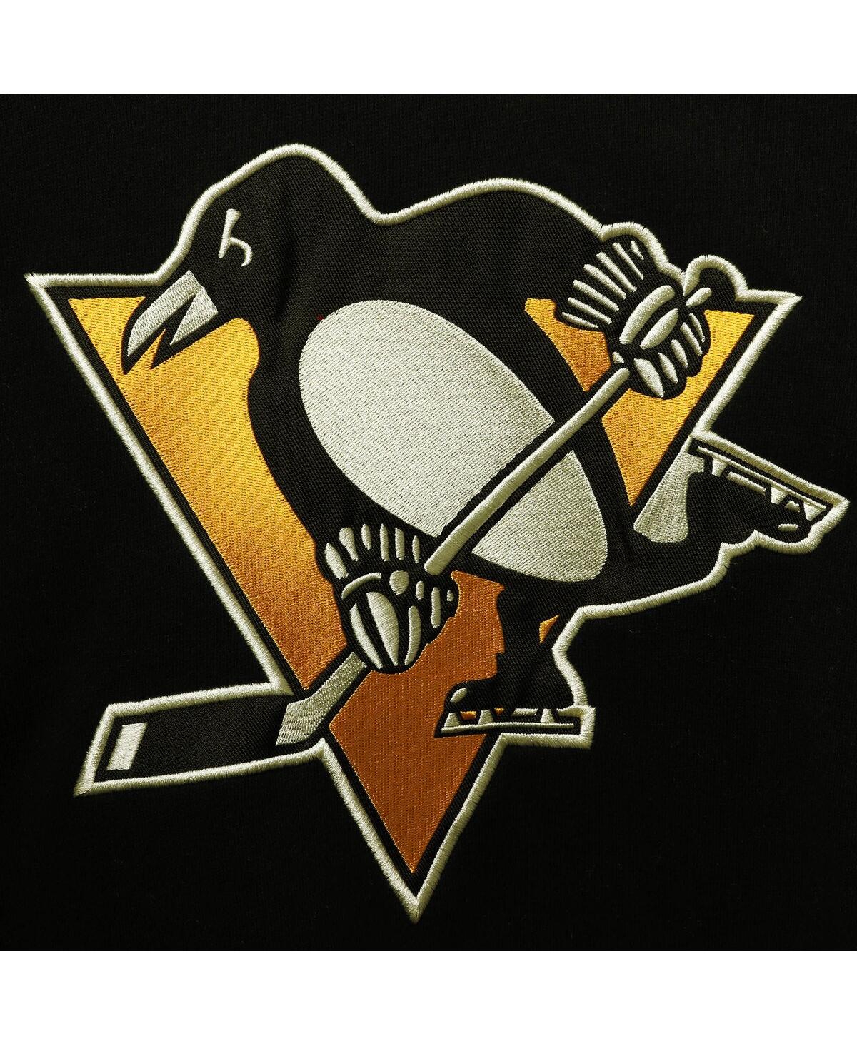 47 Brand Men's ' Mario Lemieux Black Pittsburgh Penguins Retired Player Name And Number Lacer Pullove In Black